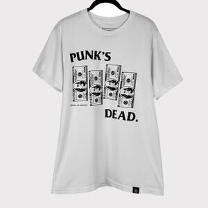Learn to Forget Punk's Dead. 100 Dollar Bills White Graphic Tee